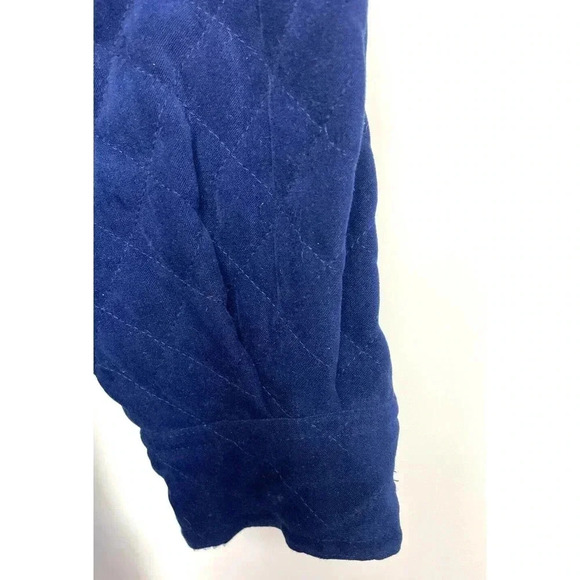 Talbots quilted blue jacket sz M buttons pockets blogger - Picture 4 of 7